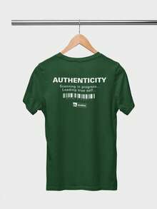Aveloz Authenticity Men's T-Shirt, Comfortable, 100% Cotton - 墨綠色 - 查看 3
