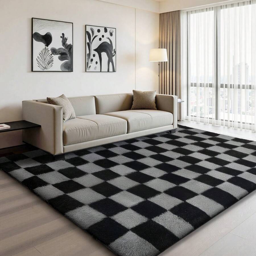 Sour Lemon Rugs Living Room 200x300cm, Grey Area Rugs For Bedroom, Washable Anti Slip Extra Large Shaggy Soft Rug Fluffy Modern Floor Carpets Mat Beside Carpet, Long Runner Rug For Hallway