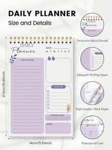 1 pieza Libreta de tareas con diseño de arcoíris, agenda espiral minimalista A5, adecuada para mujeres y hombres, organizador de tareas fácil de arrancar, mejora la productividad y la organización, útiles escolares/de oficina, regalo para ella - multicolor - Ver 5