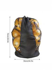1pc Large Capacity One Shoulder Ball Bag, Thickened & Enlarged Sports Ball Storage Mesh Bag - Black - View 10