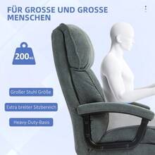 Large High Office Chair, 200 Kg Load Capacity, Sturdy Construction, Soft Upholstery, Grey - Grey - View 3