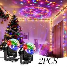 2 Buah Lampu Proyeksi Bola Kristal LED Plastik | Lampu Bola Disko RGB | Bertenaga USB | Lampu Berubah Warna dan Berkedip Mengikuti Musik | Proyeksi Kombinasi Warna Beragam | Sempurna untuk Pesta | Dansa | Dekorasi Ruangan dan Semua Acara Lainnya | Hadiah Liburan yang Ideal - Remote kontrol hitam (2 buah) - View 7