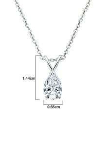 3pcs 925 Silver Jewelry Set: 1pc 6x9mm Teardrop Pendant Necklace, 2pcs 4x6mm Moissanite Stud Earrings, Suitable For Women's Daily Wear, Parties, Holidays, Valentine's Day, Mother's Day, Weddings, Anniversary Gifts - Silver - View 5