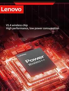 Lenovo 联想无线蓝牙耳机,蓝牙5.4头戴式游戏耳机,带RGB灯效,40mm立体声驱动单元,ENC降噪麦克风,低延迟,3.5mm有线/无线耳机,适用于PC、笔记本电脑、手机、平板电脑 - 查看 4
