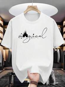 1 Men's Summer Casual T-Shirt - "Magic" Design Print, Short Sleeves, Round Neck, Lightweight And Breathable, Perfect For Casual Wear, Casual T-Shirt, Funny Print T-Shirt, Comfortable Fit T-Shirt, 180g 100% Cotton. - 白色 - 查看 11