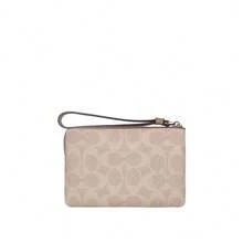 Coach Brand Logo Women Clutch Wallet - Sandy Yellow With Grayish Brown CW854SVPWH - View 5
