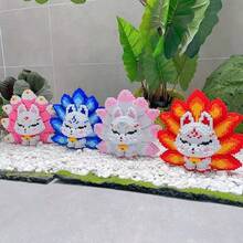 30,000pcs Large Nine-Tailed Fox Micro Building Blocks, Couple Pink & Blue Cute Decor, High Difficulty Assembly Toy Gift, Adorable Nine-Tailed Fox Linked Bricks, 3D Stereo Model, Adult Stress Relief Desktop Decoration - Multicolor - View 10