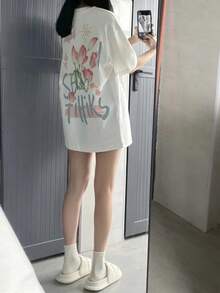Women's Short-Sleeved T-Shirt, Top Of Pure Quality - [白色的] - 查看 4