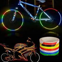 Reflective Protective Sticker For Car, Motorcycle, Bike, 1cm*8m, Yellow - Black - View 3