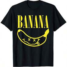 Camiseta de Algodón Puro con Diseño Divertido de Cara de Plátano, Arte de Fruta Tropical, Meme de Plátano Amarillo - Blanco 1 - Ver 7
