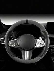 Funda universal para volante de coche de ante, antideslizante, transpirable, resistente al desgaste y absorbente del sudor, adecuada para todas las estaciones y la mayoría de los modelos de vehículos - A - Ver 8