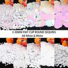AB White & White Loose Sequin 3mm-30mm PVC Cup Flat Round Sequins Paillette For DIY Sewing Embroidery Wedding Jewelry Making Creative Projects Crafts Decoration - 20 Grams - View 12