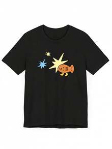 Primavera/Verano 2026, Nueva Camiseta de Manga Corta con Estampado de Peces de Dibujos Animados, Ropa Casual para Mujer, Moda Y2K, Conjuntos para Uso Diario y Ocio - Negro - Ver 7