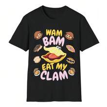 Funny Rude Inappropriate TShirt For Women, Airport Shirt Exchange, Eat My Clam - Black - View 1