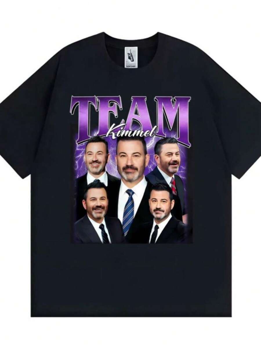 Women's Blouses Team Kimmel Vintage James Christian Kimmel Tee Shirt Men Women Fashion Summer T-Shirt High Quality Oversized T Shirts Streetwear - 黑色 - 查看 1