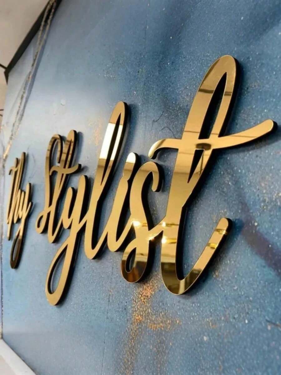 Customized Mirror Acrylic Name Plate, Mirror Acrylic Name Plate, Multiple Font Options, Laser Cutting, Versatile Wall Decor, Perfect For Bedroom And Living Room, Personalized Elegant Laser Cut Shiny Label Gift, Birthday And Graduation Commemoration - Multicolor - View 1