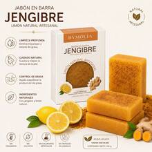 Jabón en Barra de Jengibre y Limón Natural 100g – Limpieza Profunda para Cara y Cuerpo - Lemon - Ver 1