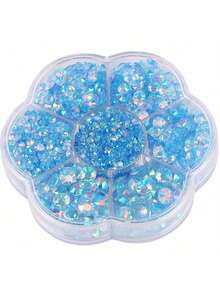 每盒5000顆，2mm、3mm、4mm、5mm、6mm共5種尺寸。花形盒裝平底水晶水鑽，多色水晶寶石，珠寶珠飾，玻璃藝術貼紙。適用於衣服、包包、鞋子、杯子、手機殼、手工藝品和DIY裝飾 - 5000件 - 查看 44