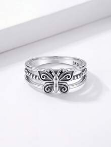 1 buah Perhiasan Wanita Bentuk Pita Lucu Bertatahkan Zirkonia Perak Sterling 925 untuk Pemakaian Sehari-hari, Hadiah Kencan, Hadiah Perhiasan Istimewa - Cincin 5 - View 2