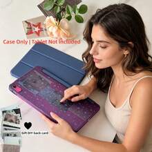 Star Case Compatible With Ipad (A16) 11th Gen/10th Gen 10.9-Inch 2025 New Model Tablet Case, PC Frosted Back Panel, Tri-Fold Stand Design, No Pencil Holder, Supports Auto Sleep/Wake Function, Black (Tablet Accessories Not Included) - Multicolor - View 5