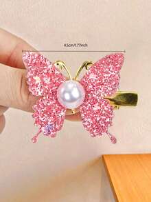 6/12pcs/Conjunto de ganchos de cabelo com borboleta, pérola e glitter - Adequado para raparigas e mulheres, design requintado de borboleta 3D com lantejoulas brilhantes e decoração de pérolas, cada par parece uma fada borboleta viva, adequado para diferentes roupas e ocasiões como encontros, festas, vida no campus, férias, deslocações, etc. As cores são aleatórias, ganchos de cabelo, ganchos de garra - Multicolorido - Ver 5