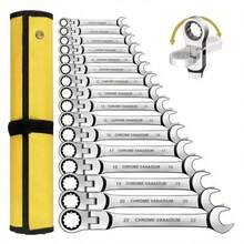 1pc Ratchet Combination Wrench Set, Multi-Function Universal Wrench, Automotive Repair Tool For Men - Silver - View 1
