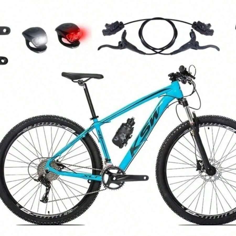 KSW 29-Inch Wheel Bicycle, 9-Speed, Hydraulic Brakes, Lockout, And 11/40 Cassette. White Color. Frame Size 19. - يتحدث - مشاهدة 1