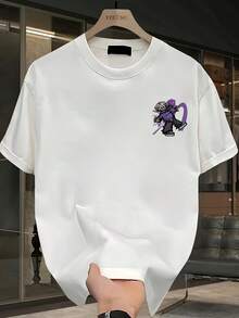 Camiseta de manga corta para hombre,% algodón, de marca de moda, estilo casual de verano, talla, corte holgado, prenda versátil adecuada para todas las estaciones. Se puede usar como capa base en primavera y otoño o sola en verano. Estilo unisex, perfecta para amigos. Camiseta de marca de moda,% algodón y de peso pesado. - Azul marino - Ver 10