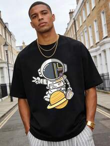 T-shirt à manches courtes et col rond pour hommes, style décontracté d'été, avec des esthétiques emo, trap rap et rock, et un style eboy. Ce t-shirt léger pour hommes est un vêtement de base polyvalent pour l'été, de couleur noire et à manches courtes. Vendu individuellement, idéal pour assortir en famille. Un t-shirt imprimé élégant et décontracté avec une coupe décontractée, parfait pour le port quotidien.Blanc - Noir - Voir 8