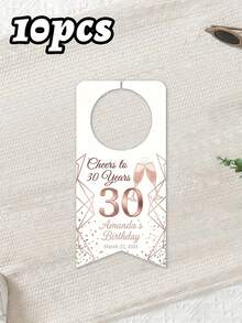10pcs/30pcs/50pcs Custom Water BOTTLE TAGS For Wedding Reception (Small Size) Personalized With Names And Event Date Tag . Will Fit Most Small Cap Bottles Water Bottle Labels Suitable For Weddings, Parties, Birthdays, Baptisms, And Other Events - Multicolor - View 13