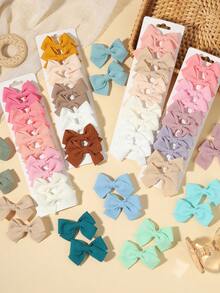 10pcs Waffle Texture Bow Hair Accessories, Gentle Style Daily Wear Hair Decor Set - Mixed color - View 9