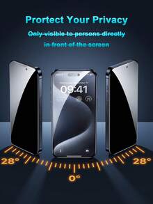 3pcs - [Tempered Glass Privacy Screen Protector] Effectively Limits Side Vision In Confined Spaces Like Elevators, Airplane Cabins, Or Hospital Waiting Areas, Preventing Unintentional Viewing Of Screen Content By Nearby People. The Tempered Glass Layer Provides Basic Scratch Protection. - Black - View 6