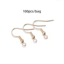 100/200pcs/Pack Iron Earring Hooks, Spring Earring Hooks With Beads, Minimalist Earring Findings, DIY Jewelry Making Earring Components - Ear Hooks - View 20