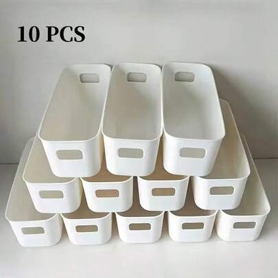 10 Portable Storage Baskets - Suitable Office Supplies, Accessories, Cosmetics, Socks, Underwear, Etc. Fashionable And Durable Stackable Storage Boxes, Space-Saving Drawer Organizers, Baskets, Home Storage Boxes