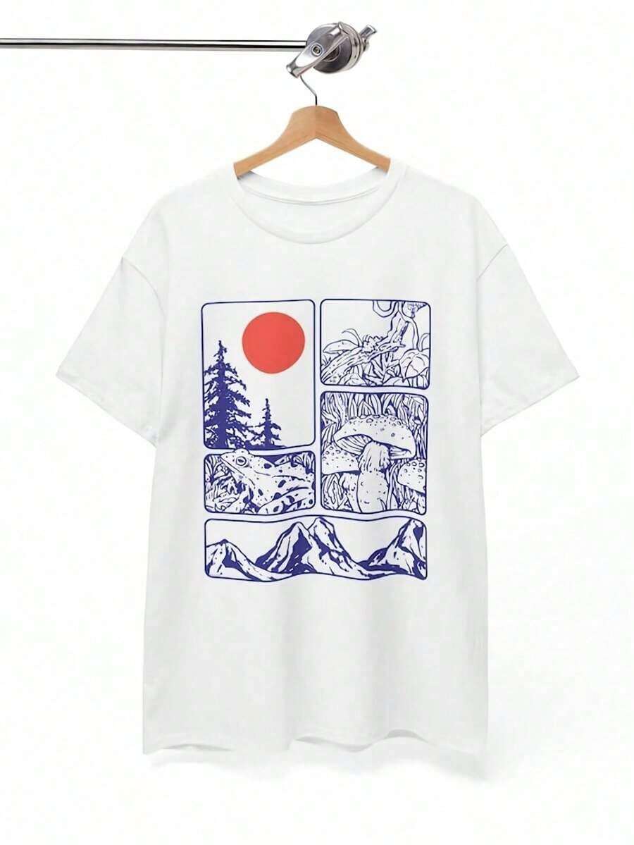 Fruit Market Strawberry Casual T-Shirt, Unisex Summer T-Shirt, Casual Wear, Gift For Fruit Lovers, Outdoor Style, Spring-Summer Fashion, Vintage Fashion R - 白色 3 - 查看 1