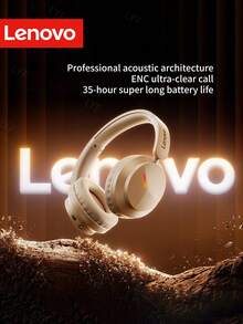 Lenovo 联想无线蓝牙耳机,蓝牙5.4头戴式游戏耳机,带RGB灯效,40mm立体声驱动单元,ENC降噪麦克风,低延迟,3.5mm有线/无线耳机,适用于PC、笔记本电脑、手机、平板电脑 - 查看 11