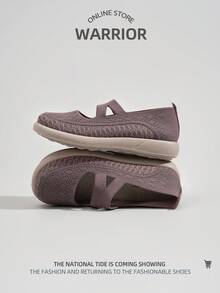 WARRIOR 1双女士套脚运动鞋，透气防滑舒适，轻便百搭，休闲百搭，适合老年人、户外运动和跑步。 - 紫色 - 查看 4