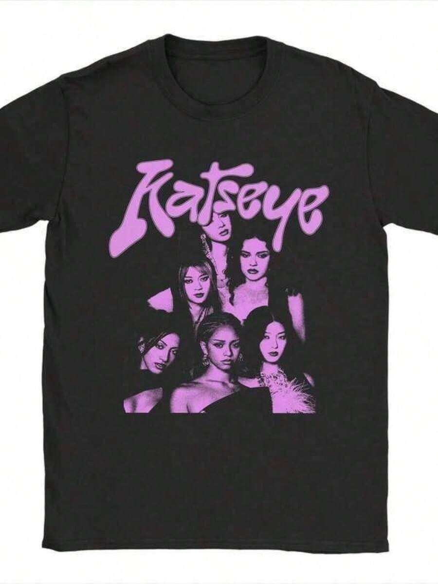 Camiseta Katseye Girl Group para hombre, camisetas increíbles de manga corta con cuello redondo, camiseta de puro de talla grande, tela suave y transpirable, camisetas de manga corta para niños, ideal para salidas familiares, fotos de vacaciones y reuniones navideñas.Disponible en tallas para adultos y niños, perfecto para conjuntos a juego entre padres e hijos.Ofrecemos una gama completa de tallas, incluyendo medidas para adultos y niños.camisas de mujer sudaderas para mujer sueter blusa casual mujer verano vestidos de graduación - Negro - Ver 1