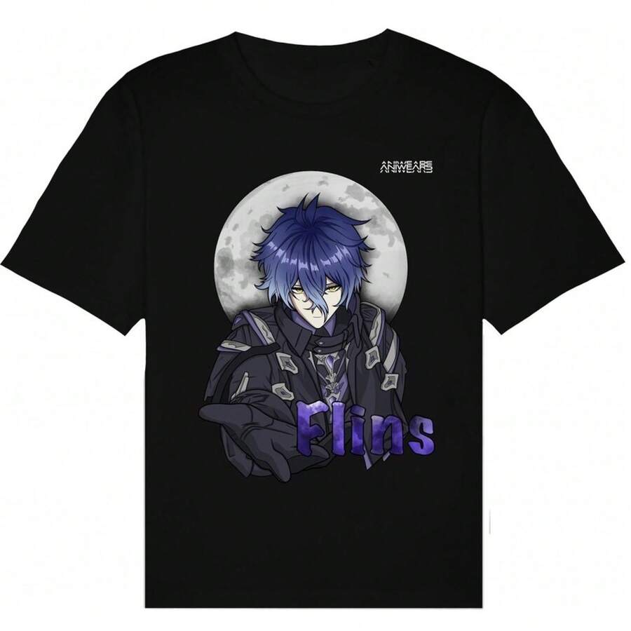Camiseta sencilla de anime, estampado de dibujos animados a la moda, transpirable y de corte holgado, una prenda casual versátil para el uso diario.camisas de mujer sudaderas para mujer sueter blusa casual mujer verano vestidos de graduación - Negro - Ver 1