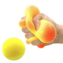 1pc Pressure Color-Changing Plush Ball, Spiky Pointed Sensory Toy, Squeeze & Stretch Anxiety Relief Toy, Suitable For Teens, Couples, Adults, DIY Cute Desk Decor - Multicolor - View 5