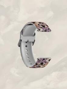 1pc Silicone Watch Band With Purple And Yellow Leopard Print Pattern, 20/22mm Universal Soft Elastic Breathable Replacement Strap, Compatible With Samsung, Honor Smartwatches - Silicone Printed Band, Fits GT2/GT3, Watch 3/Galaxy, Elegant Versatile Daily Accessory Strap, Suitable For Men And Women, Thoughtful Gift For Sports Watch - Multicolor - View 2