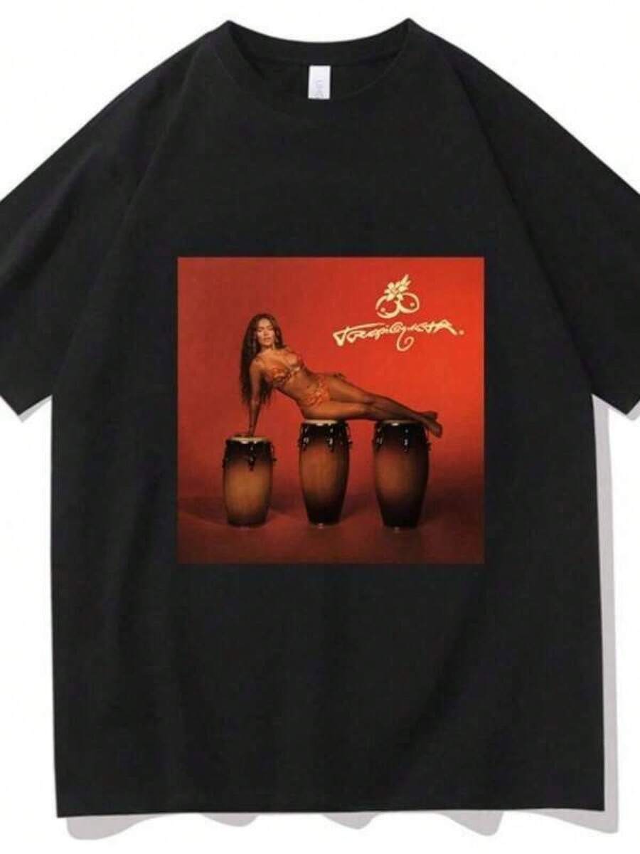 Camiseta unisex de manga corta, para mujerInformalEstiloImpresoPatrónKAROLGSTropicoquetaCamisetaVeranoEstéticaRopaCalleEstiloManga cortaSuperior,Playeras unisexhombre, , , Dazymujer,romwehombres, bohochic,maestrasregalos,camisetaparaconjuntos de mujercon curvasparamu,y2k, - Negro - Ver 1