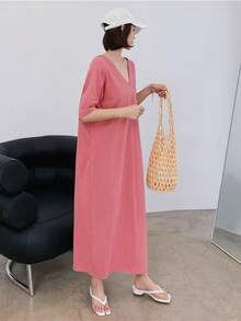 Women Midi Dresses - Black - View 5