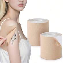 Cuộn băng dính che hình xăm chống thấm nước, chống mồ hôi, màu be, rộng 7.6cm, dài 500cm/cuộn, có thể cắt thành bất kỳ hình dạng nào để che phủ hoàn hảo hình xăm, sẹo, vết bớt và các khuyết điểm khác trên da. Có độ bám dính cao, cần thiết cho trang điểm hàng ngày và các dịp đặc biệt. - tông da sáng - Xem 12