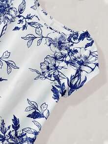 Camisa de mujer de cuello redondo minimalista casual, adecuada para el verano y para salir, blusas elegantes para mujer, casual - Multicolor 3 - Ver 4
