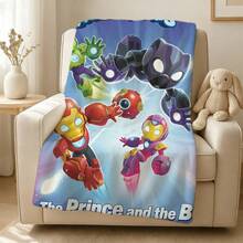 1pcs S Pidey And His Amazing Friends Fleece Blanket Versatile Multi-Purpose Soft Cozy Spider-Man Throw Blanket For Sofa Bed Living Room Couch Travel Camping Office Nap Car Decorative Warm Cartoon Plush Blanket Marvel Fans Gift - Nhiều màu - Xem 4