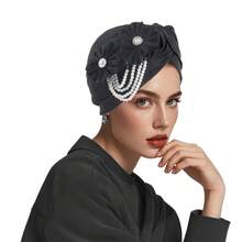 New Arrival, High-End, Elegant Solid Color Headband With Tangled Flower And Pearl Tassel Decor, Pearl Flower Design, Enhances Beauty And Liveliness, Suitable For Evening Gala, Birthday Party And Daily Wear - Multicolor - View 12
