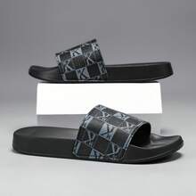 Men's Soft EVA Flat Slides, Indoor/Outdoor Casual Slippers, Super Comfortable Non-Slip Durable Slippers For Daily Wear - Black - View 1
