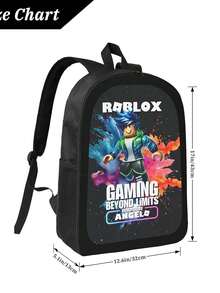 Cartoon-Printed BackpackUniversal Men's And Women's Casual Backpack, Lightweight Daily Commuting Backpack, Portable Travel Daily-Use Bag, Essential Gift For The Start Of The School Year - 黑色 - 查看 4