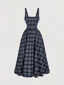 MOD Vestido casual y elegante sin mangas para mujer - Azul marino - Ver 12